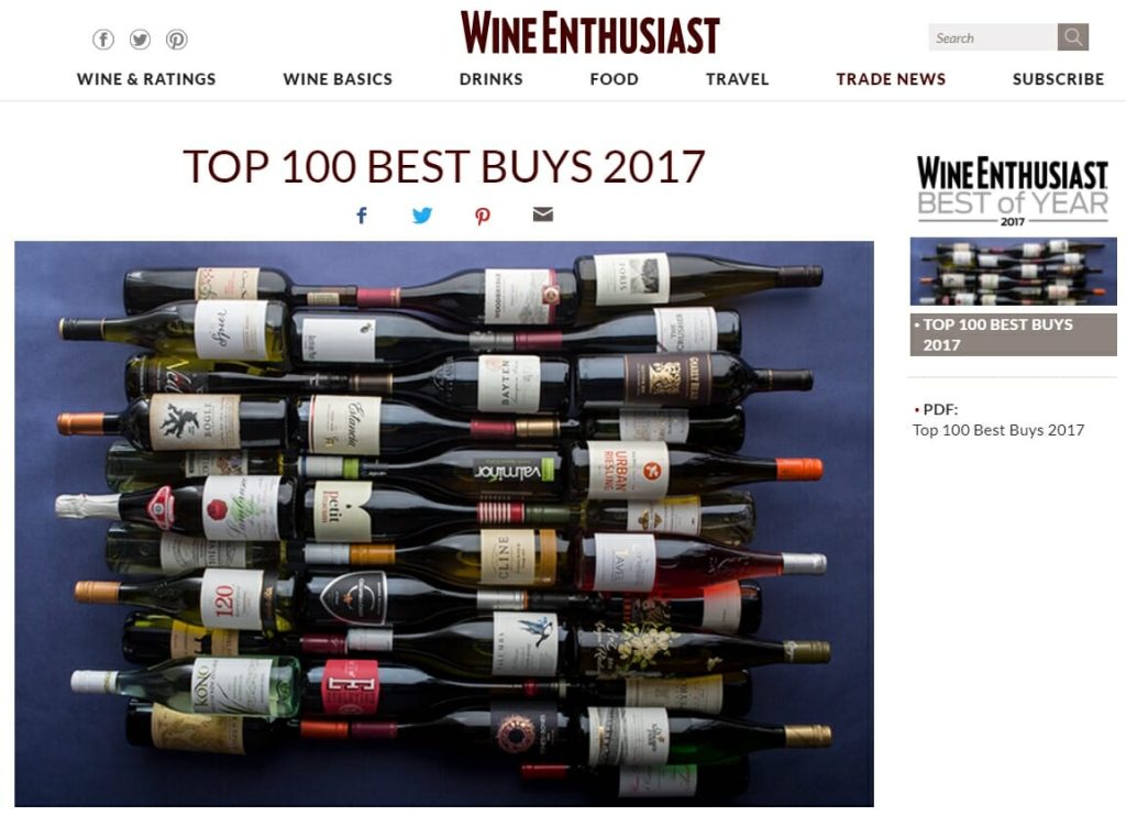 Top 100 Best Buys 2017 Wine Enthusiast