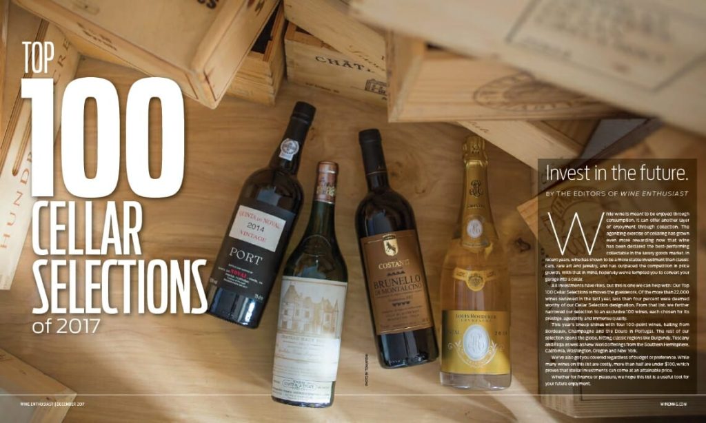 Wine Enthusiast Top 100 Cellar Selections 2017