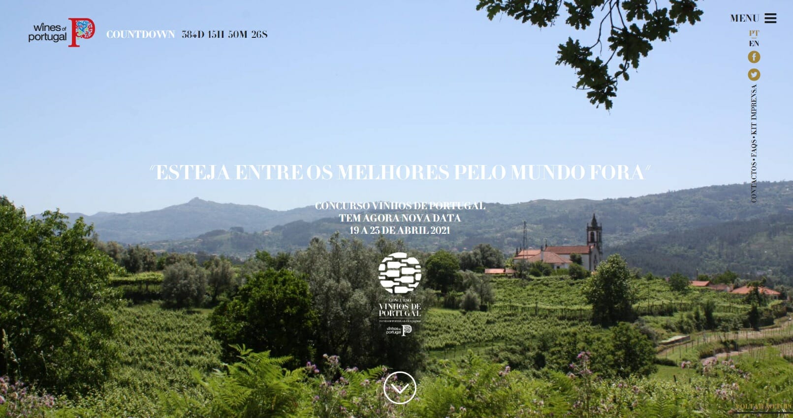 pagina de entrada do Concurso Vinhos de Portugal